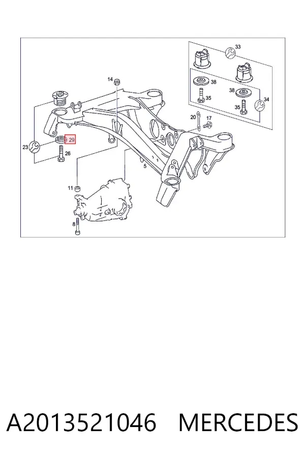Silentblock trasero A2013521046 Mercedes