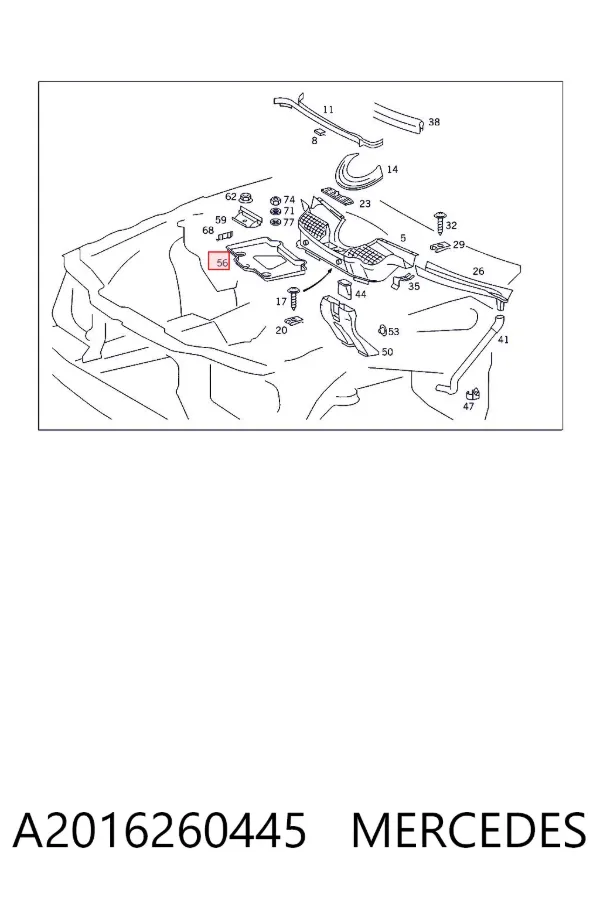Soporte de batería A2016260445 Mercedes