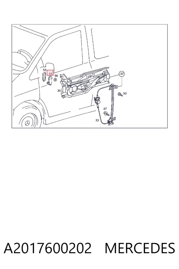 Manivela de elevalunas de puerta delantera A2017600202 Mercedes