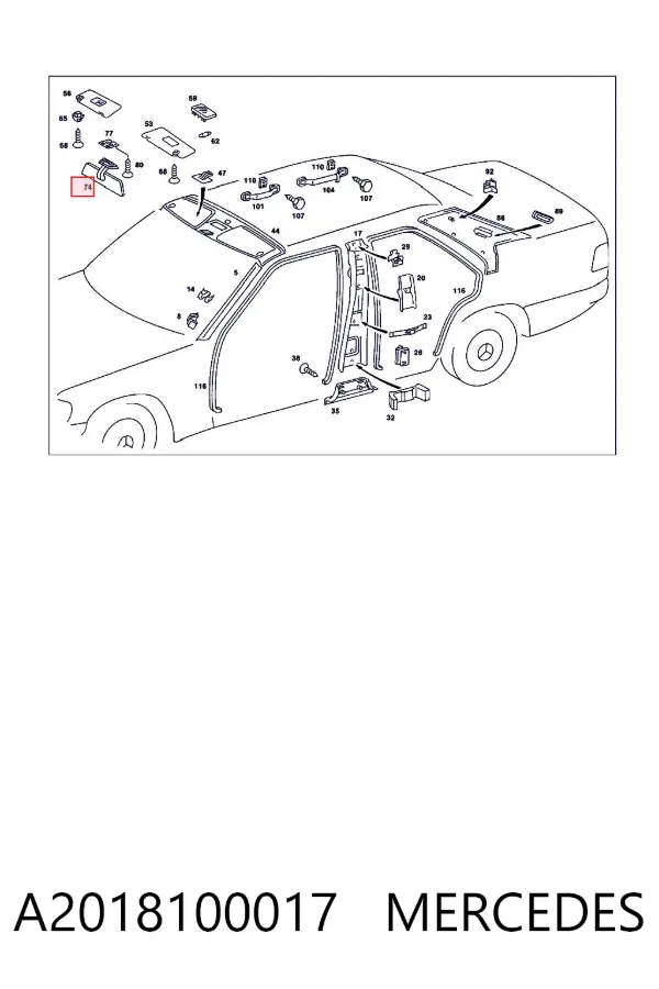 Espejo interior A2018100017 Mercedes