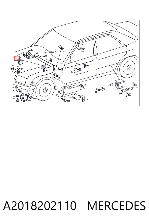 Sensor, interruptor, contacto de puerta  A2018202110 Mercedes