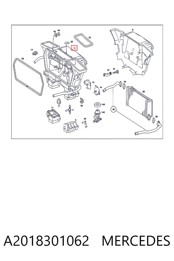 Caja de calefacción completa A2018301062 Mercedes