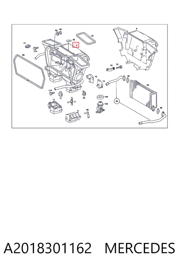 Caja de calefacción completa A2018301162 Mercedes