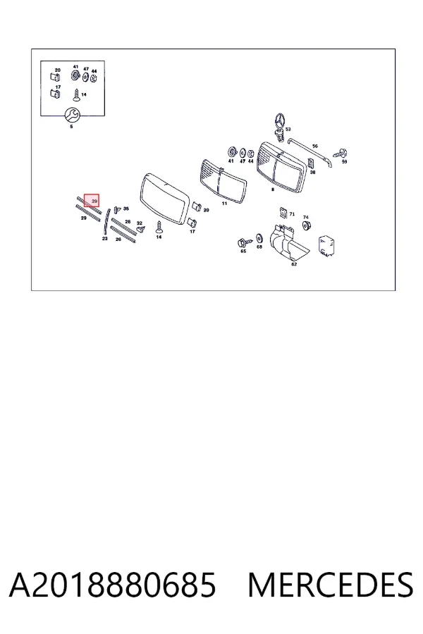 Parrilla A2018880685 Mercedes