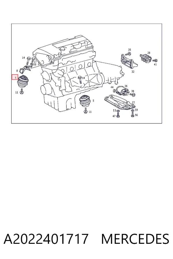 Soporte de motor derecho A2022401717 Mercedes