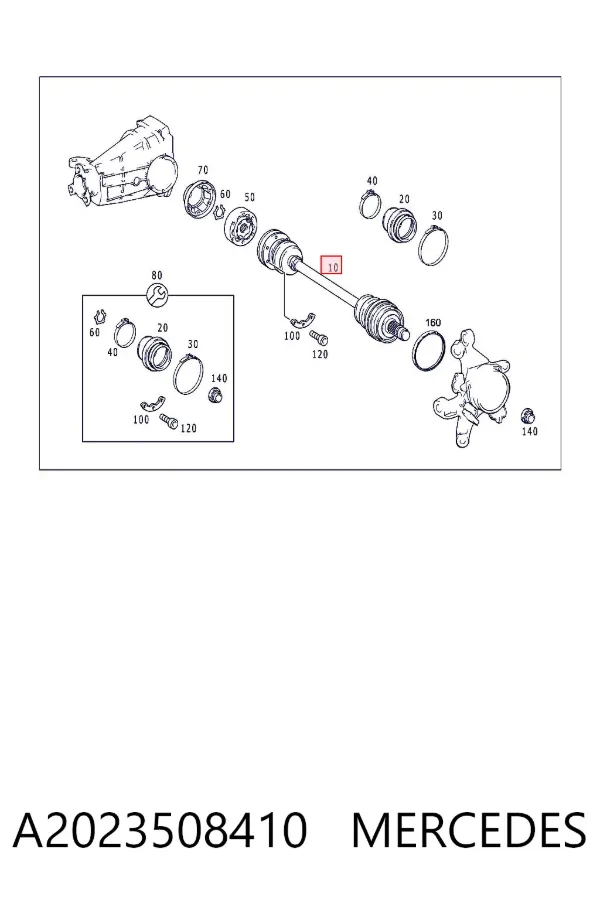 Semieje A2023508410 Mercedes