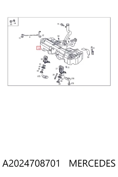 Depósito de combustible MERCEDES A2024708701