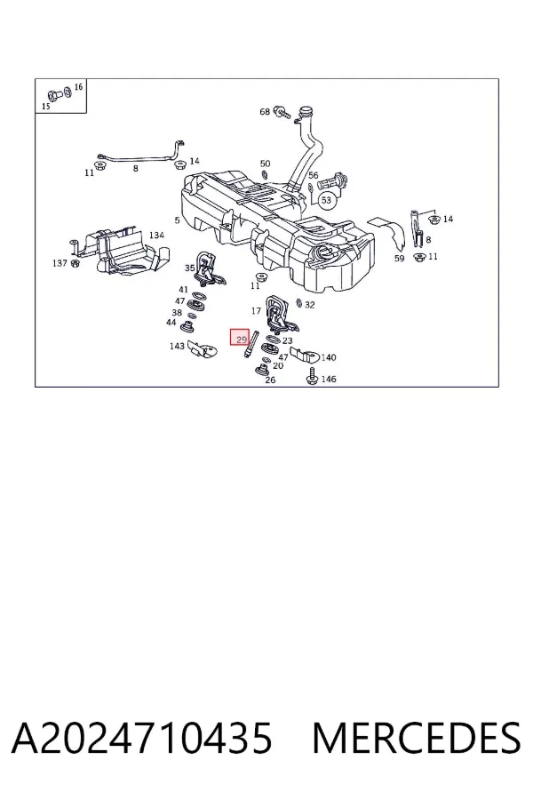 Filtro de malla de la bomba de combustible A2024710435 Mercedes