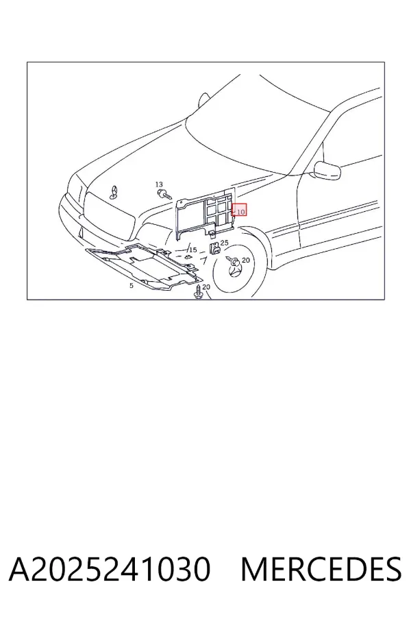 Protección motor / empotramiento A2025241030 Mercedes