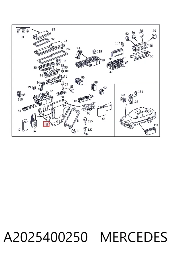 Caja de fusibles A2025400250 Mercedes
