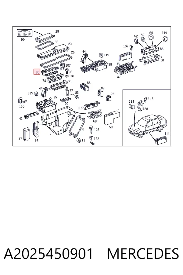 Caja de fusibles A2025450901 Mercedes