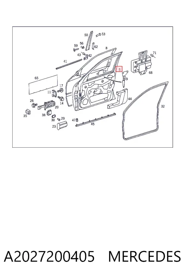 Puerta delantera derecha A2027200405 Mercedes