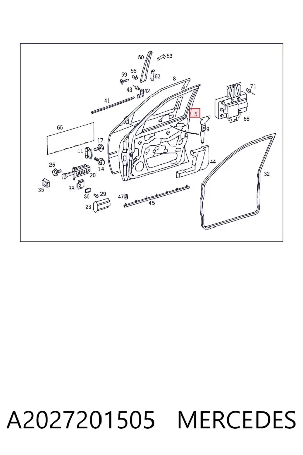 Puerta delantera izquierda A2027201505 Mercedes