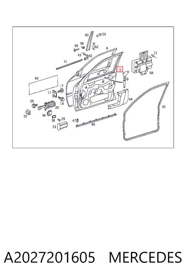 Puerta delantera derecha A2027201605 Mercedes