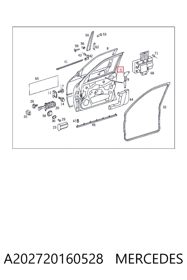 Puerta delantera derecha A202720160528 Mercedes