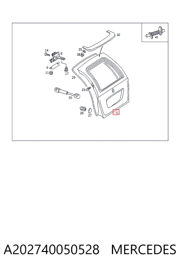 Puerta trasera Mercedes C S202