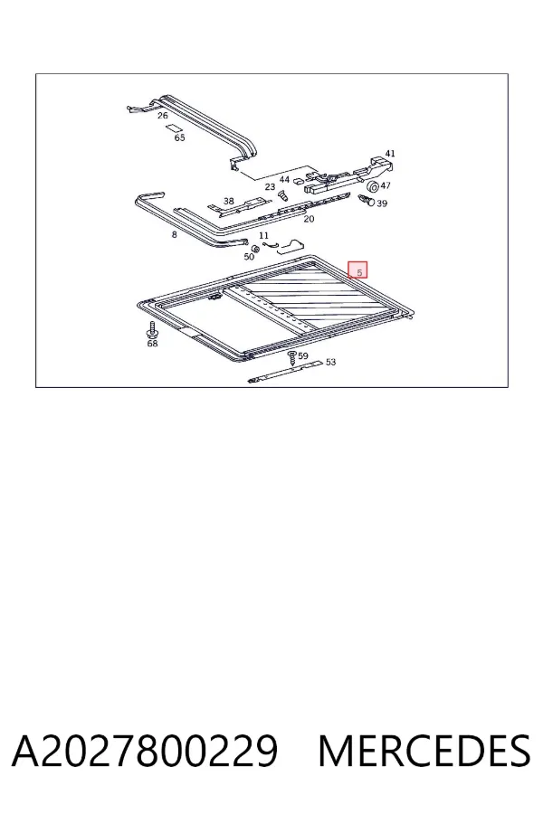 Techo solar ensamblado A2027800229 Mercedes