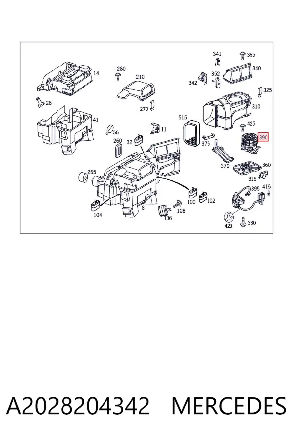 Ventilador habitáculo A2028204342 Mercedes