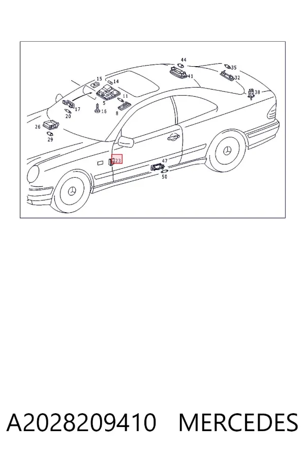Sensor, interruptor, contacto de puerta  A2028209410 Mercedes