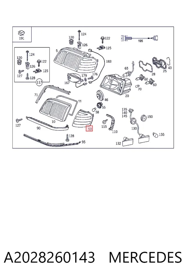 Intermitente izquierdo A2028260143 Mercedes