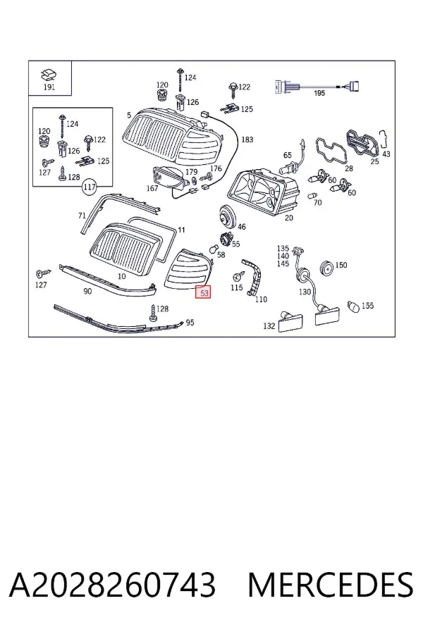 Intermitente izquierdo A2028260743 Mercedes