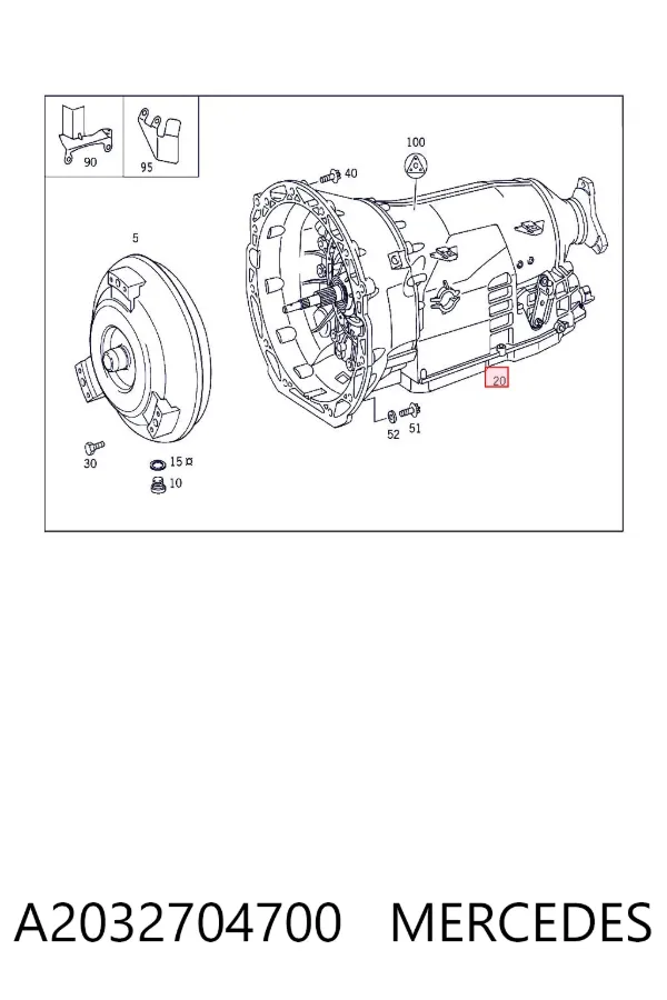 Caja de cambios automática A2032704700 Mercedes