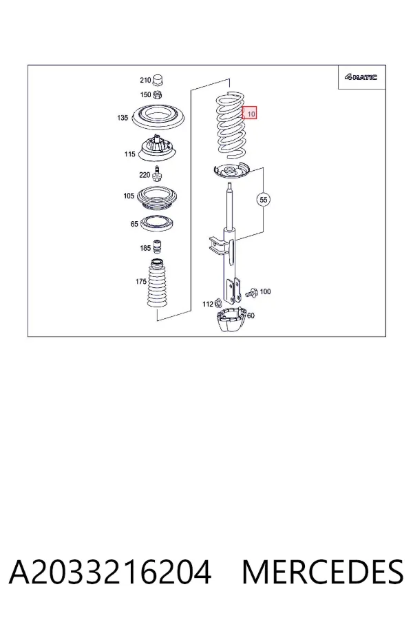 Muelle delantero A2033216204 Mercedes