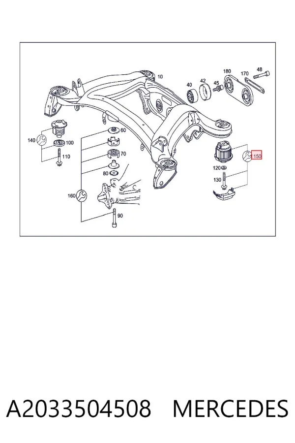 Silentblock trasero A2033504508 Mercedes