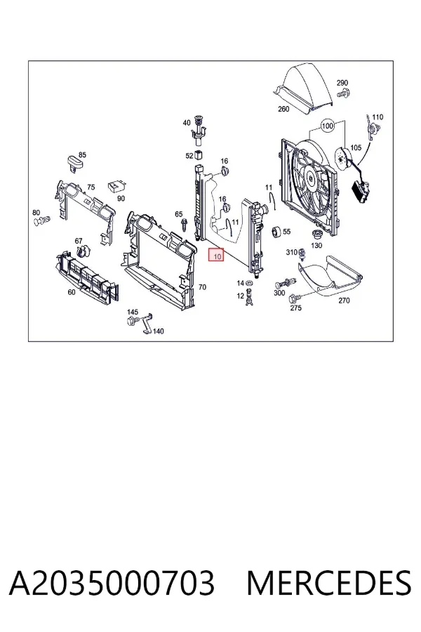 Radiador A2035000703 Mercedes