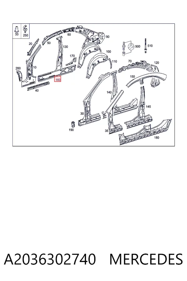  A2036302740 Mercedes