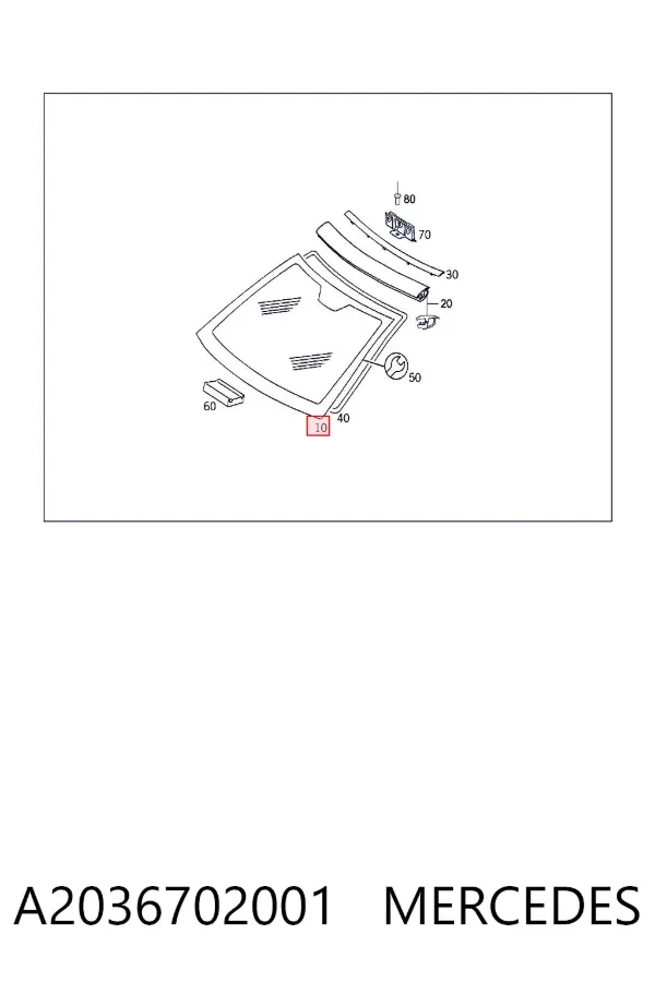 Parabrisas A2036702001 Mercedes