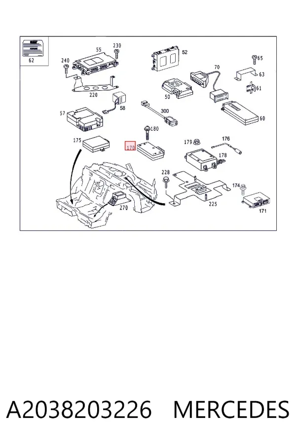 Unidad de control del teléfono A2038203226 Mercedes