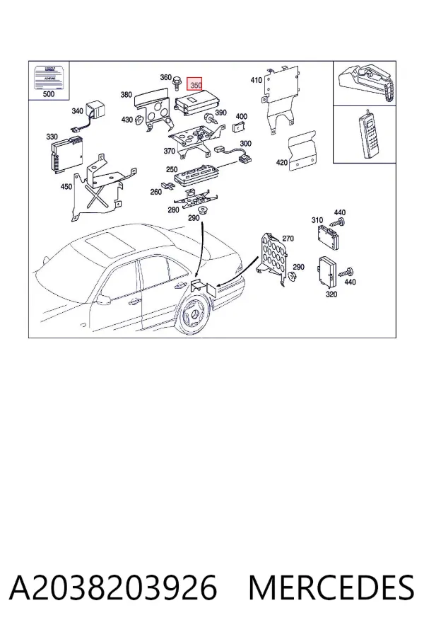 Unidad de control del teléfono A2038203926 Mercedes