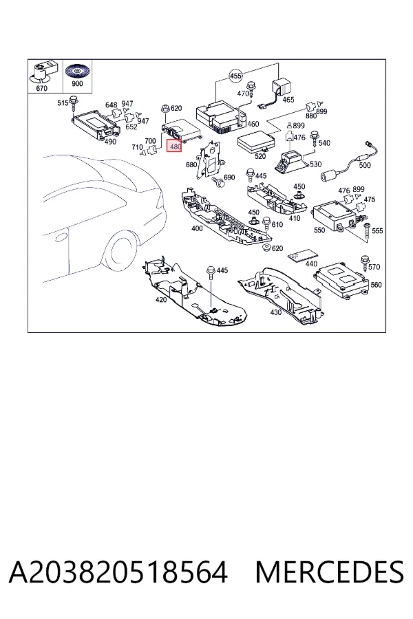 Unidad de control del teléfono A203820518564 Mercedes