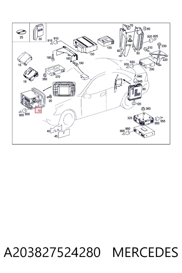 Radio A203827524280 Mercedes