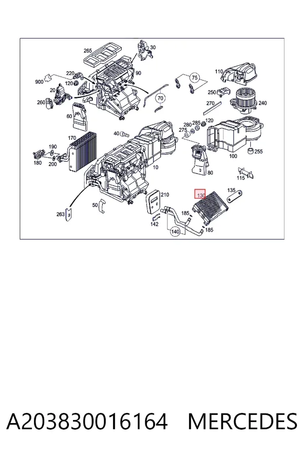 Radiador calefacción A203830016164 Mercedes