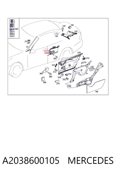 Airbag del pasajero MERCEDES A2038600105