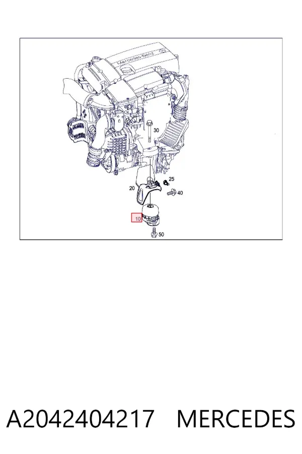 Soporte de motor, Izquierda / Derecha A2042404217 Mercedes