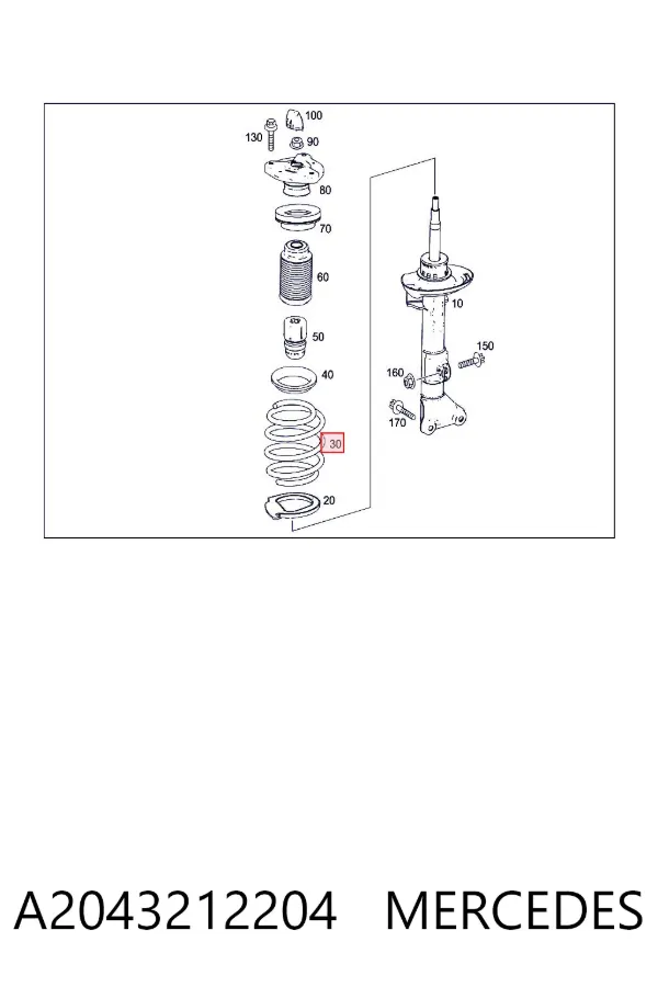 Muelle delantero A2043212204 Mercedes