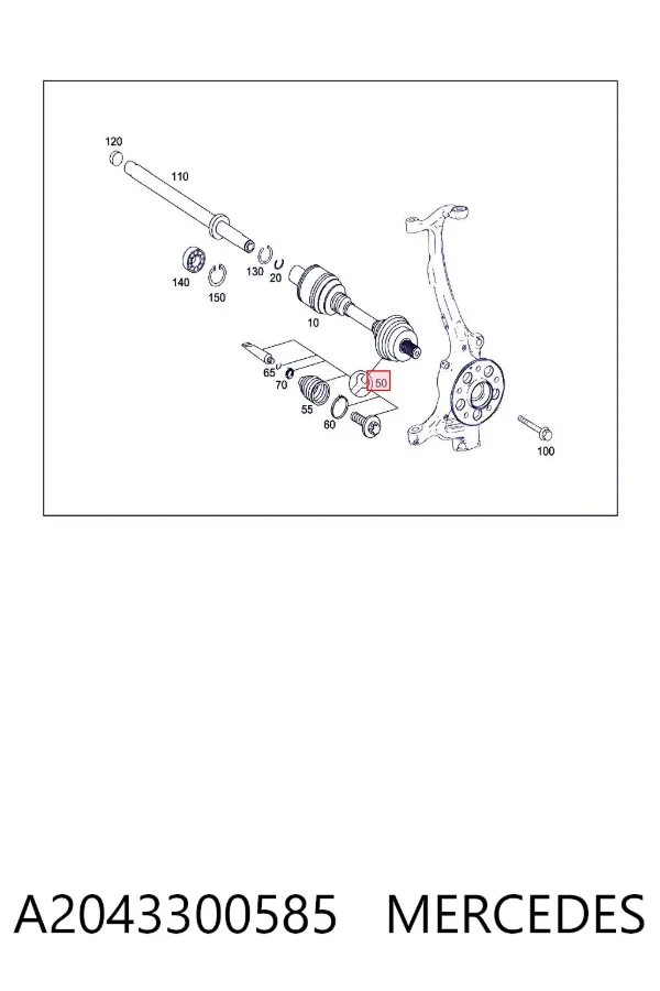 Fuelle de palier delantero exterior A2043300585 Mercedes