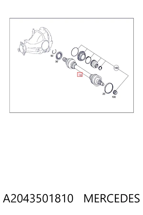 Semieje A2043501810 Mercedes