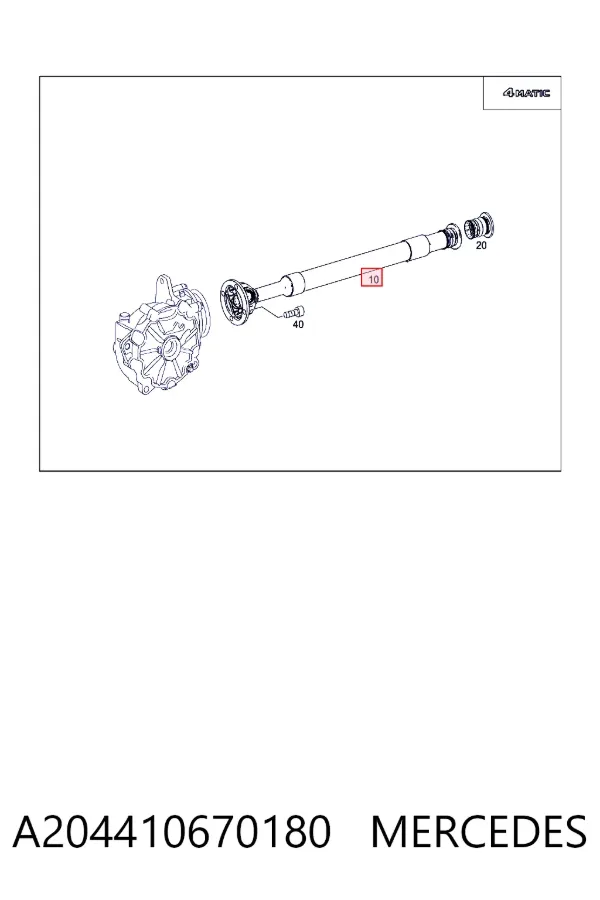 Árbol de transmision delantero A204410670180 Mercedes