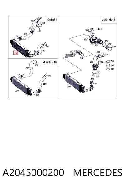 Intercooler MERCEDES A2045000200