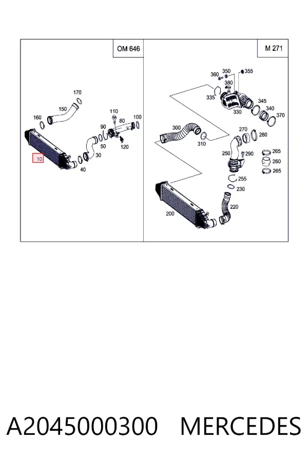 Intercooler A2045000300 Mercedes