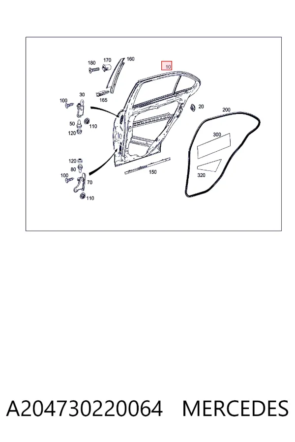 Puerta trasera derecha A204730220064 Mercedes
