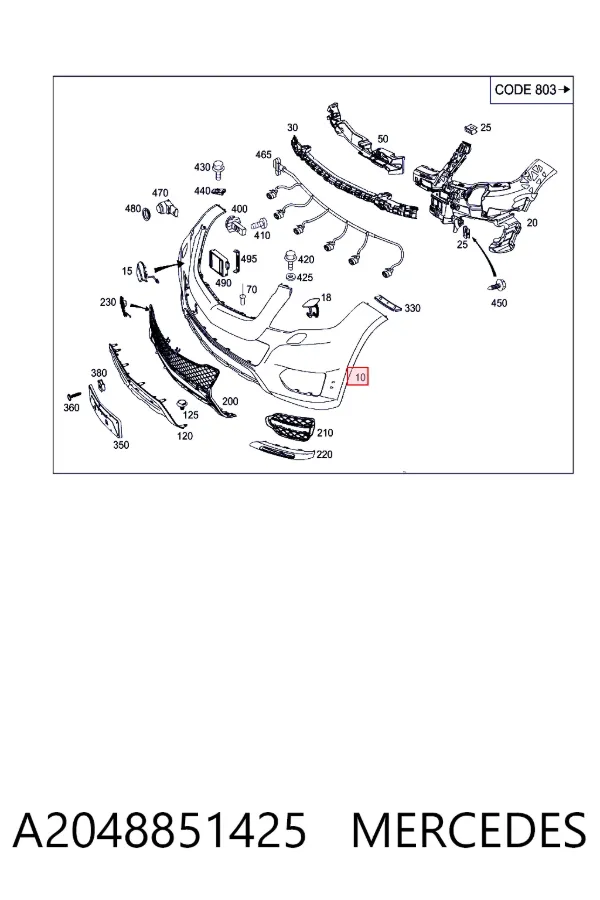 Paragolpes A2048851425 Mercedes