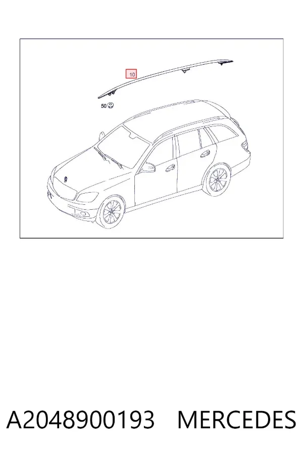 Riel de techo izquierdo A2048900193 Mercedes