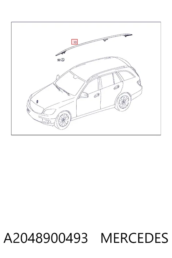 Riel de techo derecho A2048900493 Mercedes