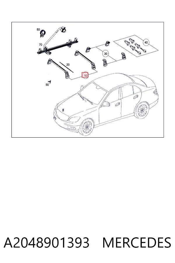 Baca de techo A2048901393 Mercedes