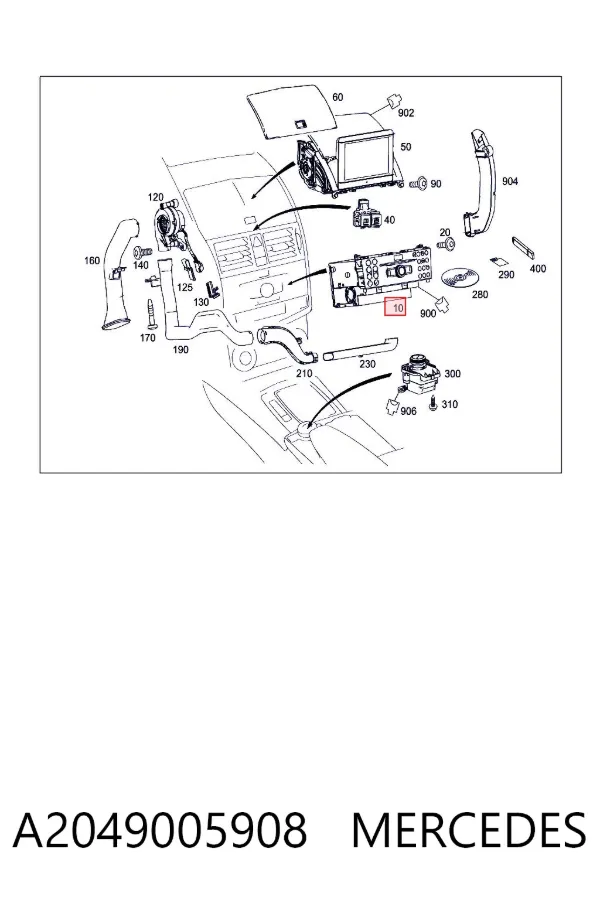 Radio A2049005908 Mercedes